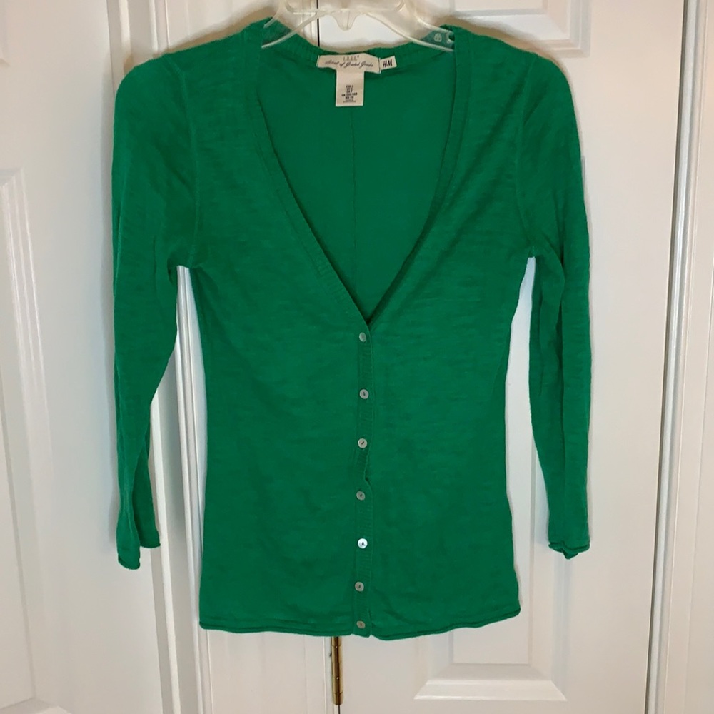 H&M Green Cardigan Sweater